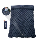 NNEOBA Double Inflatable Camping Mattress with Built-in Pillow Pump Navy Blue