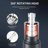 NNEOBA 3-in-1 Electric Nose Ear Hair Trimmer Painless Rechargeable Clipper Black