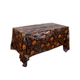 Halloween Disposable Plastic Tablecloth – Pumpkin, Spider Web & Bat Party Table Cover for Home and Celebrations