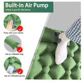 NNEOBA Inflatable Camping Mattress with Pillow  Built-In Pump Air Green