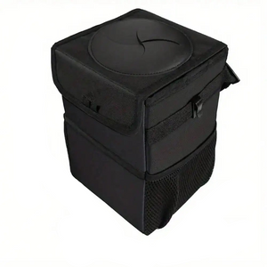NNEOBA Waterproof Car Trash Can Organizer Portable Auto Bin Black