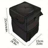 NNEOBA Waterproof Car Trash Can Organizer Portable Auto Bin Black