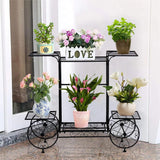 NNEOBA Large Metal Plant Stand Indoor 6 Tier Garden Cart