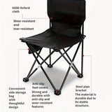 NNEOBA Foldable Camping Chair with Side Pocket Black