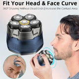NNEOBA 6D Electric Head And Face Shaver Rechargeable Cordless for Men Blue