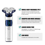 NNEOBA 3-Blade Floating Metal Shaver with LED Display