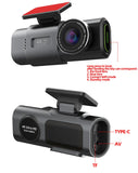 NNEOBA 4K UHD Dual Lens Dash Cam Front Rear Night Vision Black