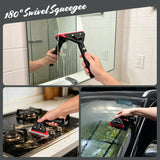 180° Rotating Car Glass Squeegee with Rubber Blade – Scratch-Free Window, Mirror & Shower Cleaning Tool