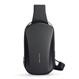 NNEOBA Hard-Shell Waterproof Crossbody Bag Sling with USB Port Black