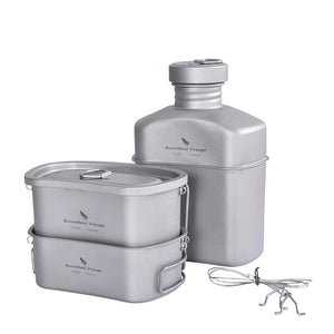 NNEOBA Titanium Camping Cooking Mess Set Grey