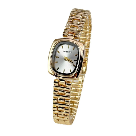 NNEOBA Vintage Ladies Quartz Watch Oval Stainless Steel