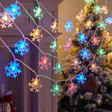 Multicolor LED Snowflake String Lights USB-Powered