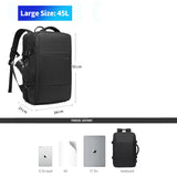 NNEOBA 45L Expandable Laptop Backpack Black