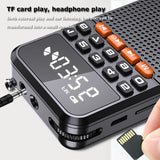 NNEOBA FM Mini Radio with Dual Antenna Black