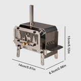 NNEOBA Mini Folding Charcoal Stove Fire Heater And Incense Burner Silver