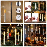 10PCS Flameless LED Taper Candles with Remote