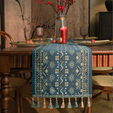 American Retro Woven Floral Table Runner