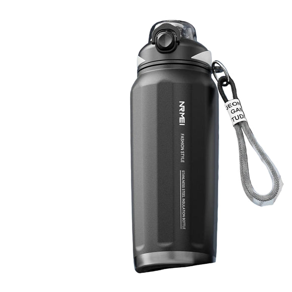 NNEOBA 1000ML One Button Open Thermos Bottle Black