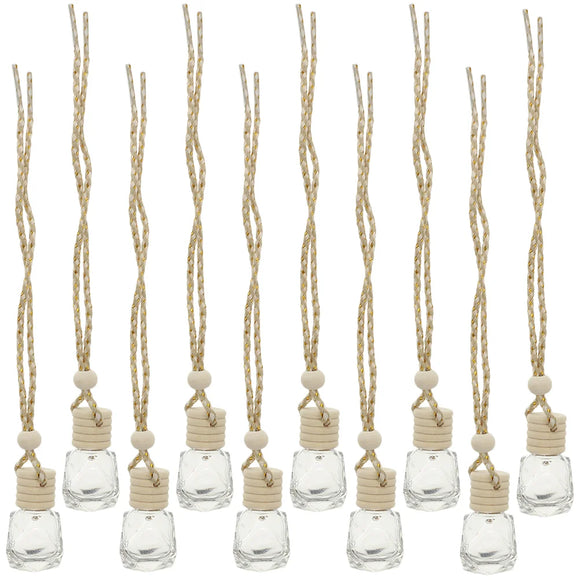 NNEOBA 10PCS Hanging Glass Perfume Bottle Car Scent Diffuser–8ml