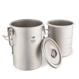 NNEOBA Titanium Steamer Pot Camping Cookware Silver