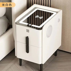 NNEOBA Smart White Bedside Table: Space-Saving & Stylish Storage Solution