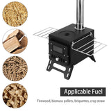 Foldable Stainless Steel Wood Burning Camping Stove with Viewing Window