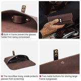 Retro Genuine Leather Glasses Case for Men and Women