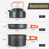 NNEOBA Camping Cookware Set Non-Stick Pots for 2-3 People