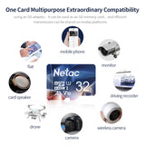 Netac 32GB MicroSD Memory Card – Class 10 UHS-I U1 A1, Up to 90MB/s