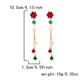 Christmas Ribbon Star Tassel Drop Earrings for Women