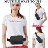 NNEOBA Women Waist Bag Waterproof Crossbody Chest Fanny Pack (Black)