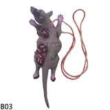 Halloween Horror Hanging Pendant Fake Dead Mouse Bat Broken Hand Feet Halloween Party Home Haunted House Scary Decoration Props