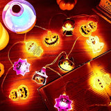 Halloween LED String Lights 1.5M – Pumpkin, Ghost & Spider Web Hanging Lantern Decoration for Home & Outdoor Party Décor