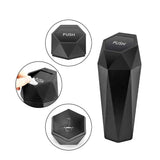 NNEOBA Portable Mini Car Trash Can–Waterproof Storage Bin with Lid Black