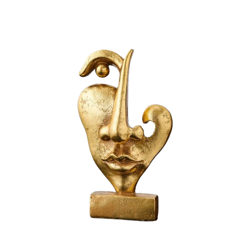 NNEOBA Sculpted Splendor: Elevate Your Space with Golden Face Art