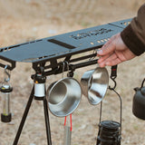 NNEOBA Foldable Camping Tripod Top Plate Rack Black