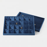 Stackable Velvet Jewelry Display Tray – Organizer for Rings, Earrings, Bracelets & Necklaces