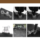 NNEOBA 2-in-1 Car Inflatable Mattress Soft PVC Flocking Travel Bed with Pump Black