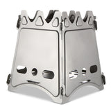 NNEOBA Compact Folding Titanium Wood Stove Silver