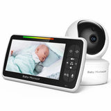 NNEOBA 5" Video Baby Monitor with Pan-Tilt-Zoom Camera – Two-Way Talk & Night Vision