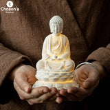 NNEOBA Ceramic Buddha LED Lamp: Tranquil Dhyana Sculpture