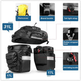 NNEOBA 3-in-1 Bike Bag 65L Large Capacity Bicycle Rear Rack Pannier