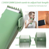 NNEOBA Waterproof Body Hair Trimmer for Men 90-Minute Runtime Green
