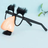 Black Halloween Party Glasses with Eyelashes, Nose & Beard