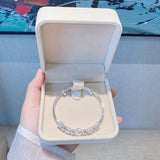 NNEOBA Sterling Silver Lucky Beads Bangle
