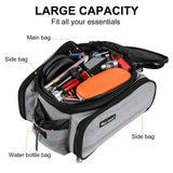 NNEOBA Expandable Rear Rack Bike Bag Trunk Pannier Grey