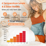 Electric Heating Pad for Back & Waist – Adjustable Heating Pad with 6 Heat Levels & 4 Auto-Off Timers