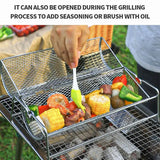 NNEOBA 12-Inch Stainless Steel Rolling BBQ Grill Mesh Rotisserie Roaster Cage Silver