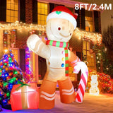 NNEOBA 2.4M Christmas Inflatable Gingerbread Man with LED Decorations