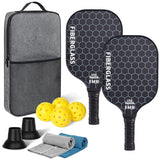 USAPA Approved Fiberglass Pickleball Paddle Set with 4 Balls